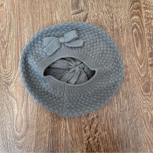Pins & Needles Grey Knit Beret with Bow